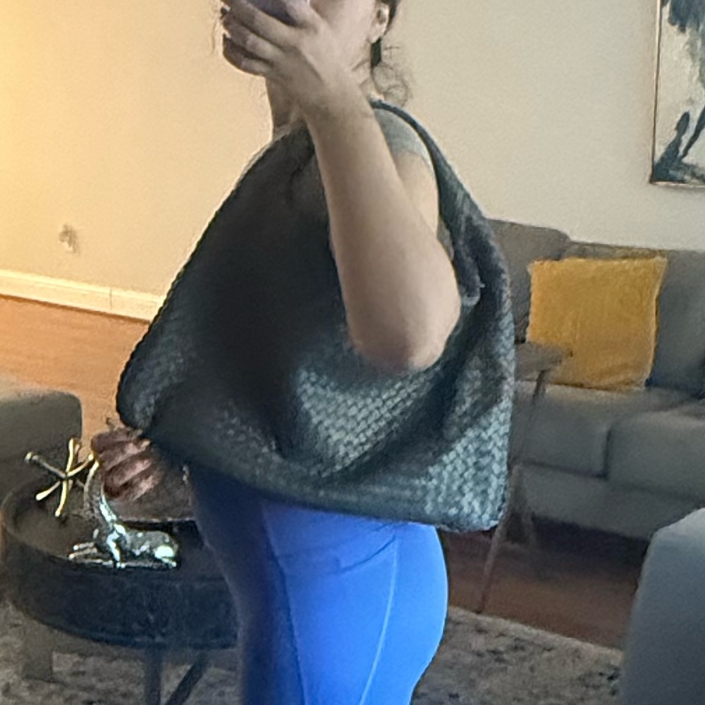 NWOT SHEEPSKIN GRAY LEATHER HOBO BAG - Picture 9 of 9